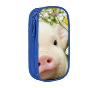 JRBWTDBW Trousse à crayons en forme de cochon de viol pour étudiants, filles, garçons, grande capacité pour adultes, trousse à crayons multifonction simple et durable, bleu, Taille unique, Bagage à