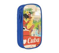 JRBWTDBW Trousse à crayons Island of Cuba pour étudiants, filles, garçons, grande capacité pour adultes, trousse à crayons multifonctionnelle simple et durable, bleu, Taille unique, Bagage à main