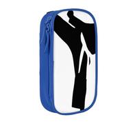 JRBWTDBW Trousse à crayons Karate-Highkick-Icon pour étudiants, filles, garçons, grande capacité, trousse à crayons pour adultes, organiseur de bureau, simple et durable, bleu, Taille unique, Bagage à