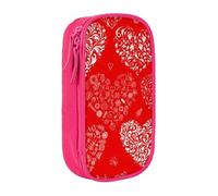 JRBWTDBW Trousse à crayons Love and Red Heart pour étudiants, filles, garçons, grande capacité pour adultes, trousse à crayons multifonction simple et durable, rose, Taille unique, Bagage à main
