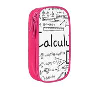 JRBWTDBW Trousse à crayons mathématiques géométriques geek calculus pour étudiants, filles, garçons, grande capacité, trousse à crayons pour adultes, organiseur de bureau, simple et durable, rose,