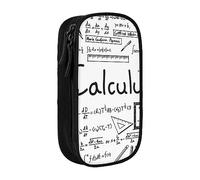 JRBWTDBW Trousse à crayons mathématiques géométriques geek calculus pour étudiants, filles, garçons, grande capacité, trousse à crayons pour adultes, organiseur de bureau, simple et durable, Noir ,