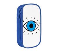 JRBWTDBW Trousse à crayons mauvais œil pour étudiants, filles, garçons, grande capacité, trousse à crayons pour adultes, organiseur de bureau, simple et durable, bleu, Taille unique, Bagage à main