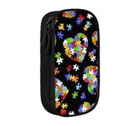 JRBWTDBW Trousse à crayons multifonction pour la sensibilisation à l'autisme - Pour étudiants, filles, garçons - Grande capacité - Pour adultes - Organisateur de bureau - Simple et durable, Noir ,