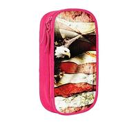 JRBWTDBW Trousse à crayons multifonctionnelle avec drapeau aigle à tête blanche pour étudiants, filles, garçons, grande capacité pour adultes, trousse à crayons, organiseur de bureau, simple et