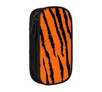 JRBWTDBW Trousse à crayons orange tigre léopard pour étudiants, filles, garçons, grande capacité pour adultes, trousse à crayons, organiseur de bureau, simple et durable, Noir , Taille unique, Bagage