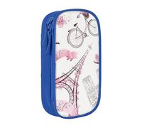 JRBWTDBW Trousse à crayons romantique Paris papillon pour étudiants, filles, garçons, grande capacité, trousse à crayons pour adultes, organiseur de bureau, simple et durable, bleu, Taille unique,
