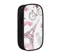 JRBWTDBW Trousse à crayons romantique Paris papillon pour étudiants, filles, garçons, grande capacité, trousse à crayons pour adultes, organiseur de bureau, simple et durable, Noir , Taille unique,