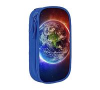 JRBWTDBW Trousse à crayons Space Planet Earth pour étudiants, filles, garçons, grande capacité pour adultes, trousse à crayons multifonction simple et durable, bleu, Taille unique, Bagage à main