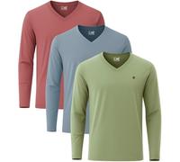 JRC Just Royal Clothing Lot de 4 t-shirts à manches courtes et col en V pour homme, sauge, bleu pierre, mouve, M
