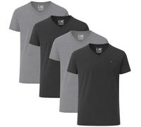 JRC Just Royal Clothing Lot de 4 t-shirts décontractés à manches courtes et col en V pour homme, Gris chiné, anthracite, XL