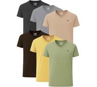 JRC Just Royal Clothing Lot de 6 t-shirts décontractés à col en V et manches courtes pour homme, Chaud-2, M