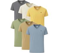 JRC Just Royal Clothing Lot de 6 t-shirts décontractés à col en V et manches courtes pour homme, Chaud-6, 3XL