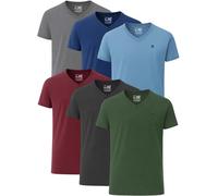 JRC Just Royal Clothing Lot de 6 t-shirts décontractés à col en V et manches courtes pour homme, Chaud-4, L