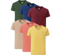 JRC Just Royal Clothing Lot de 6 t-shirts décontractés à col en V et manches courtes pour homme, Chaud-1, XL