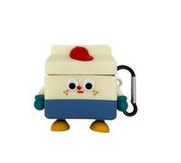 JRCYVTA pour étui Airpods 4,Coque de Casque Mignon et Drôle,Robot de boîte de Lait pour AirPods 4ème Génération Housse de Protection en Silicone Souple