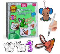 JRD&BS WINL Lot de 15 jouets d'art 3D Aqua Puffs - Jouet pour enfants - Bricolage - Coloration et gonflage - Activité, voyage, Noël, surprise - Cadeau pour garçons et filles de 4 à 10 ans (animaux)