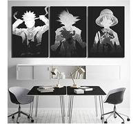 JRDWLH Impressions sur Toile 3 Pièce Goku Luffy Et Naruto Images De Bande Dessinée Dragon Ball One Piece Peintures Murales Affiche Naruto Anime sans Cadre
