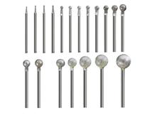 Jrealmer 10 pièces fraises diamantées sphériques à tige de 2,35 mm, outil rotatif Dremel pour gravure et gravure au laser, outil abrasif 10 pièces diamètre F1.2mm
