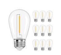 JrEam Ampoule à Bille COB à Filament Variable S14, 5V 24V, 1W, Blanc Chaud, Lampe LED E27 Couverte par PC, 10 Paquets(5V)