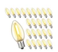 JrEam Ampoule de Remplacement LED 1W 24V, lumière for chaîne E12, Blanc Chaud, Vintage Clair(25 Pack_2700K Warm White_NO_1W)