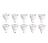 JrEam Ampoules de projecteur LED MR16, Variable 7W, Angle de Faisceau de 38 degrés, 220V 12V 24V, Blanc Froid et Chaud, 10 pièces(Warm White,AC 110V)