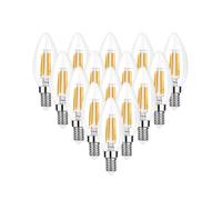 JrEam Ampoules du candélabre LED de C35 4W E12 E14 40 Watts équivalent Dimmable 2700K(E12 220V,15PCS_Warm White 2700K_Yes_4W)