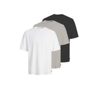 JJ REBEL 3-Pack Jreb Loose Fit SS Tee Lot de 3 t-Shirts MP, Beige Clair, Hommes