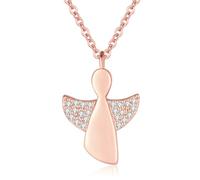 Jrêveinfini Ange Gardien Collier Femme Enfant Fille Or Rose Argent 925, Personnalisé Porte Bonheur Collier Pendentif Femme, Cadeau Anniversaire Femme Maman Bapteme Communion Fille