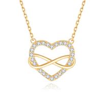 Jrêveinfini Collier Personnalisé Coeur Infini en Argent 925 - Pendentif Femme, Maman, Mère, Fille - Bijoux Amitié - Cadeau Fête Des Mères, Anniversaire
