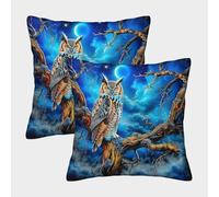 JRHSADBOP Hiouf 3D Printed Pillow Covers Modern Decor Home Decorations Square Pet Cushion Covers Set of 2 for Men/Women Living Room Bedroom Sofa Chair 50x50cm