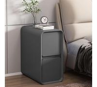 JRHTD Table de Chevet Nuit avec 2 tiroirs, 20 * 40 * 47cm Solide sans effondrement, Guide à Billes Silencieux(Dark Gray)