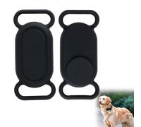 JRILUO 2 Coques en Silicone Noir pour Collier de Chien Compatibles avec Smart Tag 2, éTui Silicone éTanche, Protection Antirayures Et ImperméAble pour Traceur GPS Canin