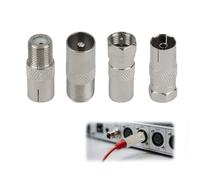 JRILUO 4 Pcs Connecteur Antenne Tv F Mâle Vers F Tv Femelle, Kit Coaxial Adaptateur, Prise Antenne Television Pour Câble Satellite, Câble Antenne, CâbleAérien, F Type Vers Coax Kit