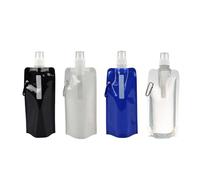 JRILUO 4 PCS Flasque Running 500ml / Gourde Souple Running avec Mousqueton, Gourde Course à Pied Réutilisable Sans BPA, Souple 500ml Blanche, Transparente, Bleue, Noire, pour Sport et Randonnée