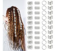 JRILUO 80 PCS Bijoux Cheveux Tresse Vikings Spiral Coils, Dreadlocks Perle Cheveux Métal Réglable, Accessoires pour dreadlocks, unisex, 1 unité (Lot de 80)