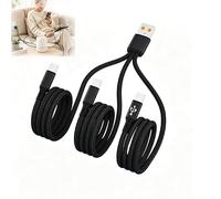 JRILUO Câble Charge Rapide 3 in 1 USB vers Triple Type-C Noir, 3 A Nylon 3 x 1,2 m, Adaptateur Multi Type-C Android, Splitter Chargeur Triple Port USB Vers C