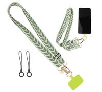 JRILUO Chaîne de Téléphone Portable Universelle en Vert, Feuilles et Perles Cordon Téléphone Portable, Tour de Cou Téléphone Universelle Cordon Collier Réglable Convient à divers téléphones portables