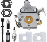 Jrisbo Carburateur pour STIHL MS170 MS180 017 018 Tronçonneuse, Kit d'Accessoires Complet avec Bougie d'Allumage et Filtre à Air Tune Up Kit, Remplace pour Zama C1Q-S57 et 1130-120-0603