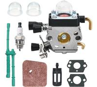 Jrisbo Kit Carburateur pour STIHL FS38 FS55 FS45 FS46 FC55 KM55 HS45 Débroussailleuse, Accessoire FS 38 Pièces de Rechange Carbu avec Joint, Bougie, Filtre à Air, Filtre à Essence