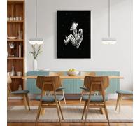JRISEMECY Affiches Astronaute Minimaliste, Impressions Art Mural Sur Toile Affiche Moderne, Tableau Poster Vintage Noir Et Blanc Décoratif Murale Pour Salon Chambre À Coucher, 60X80Cm, Sans Cadre