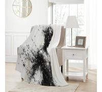 JRISEMECY Flanelle Couverture Douce Et Confortable Portrait Abstrait Plaid Polaire Doux Illustration À L'Encre Couverture Chaude Douce Et Moelleuse pour Canapé-Lit Et Canapé, Noir Et Blanc, 180X200Cm