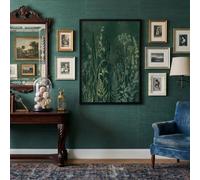JRISEMECY Grand Tableau Decoration Murale Herbe Aquarelle Antique Impression Sur Toile Moderne Murale Plantes Exotiques Pour Salon Chambre Bureau, Art Mural Tableau Vert Foncé 70X100Cm Sans Cadre