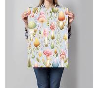 JRISEMECY Sans Cadre Impression Sur Toile Champignons Et Feuilles De Dessin Animé Tableau Mural Plantes Mignonnes Bleu Peinture Poster Photo Sur Toile Tableau Decoration Murale Salon Chambre 60X80Cm