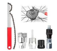 JRJRN Kit fouet à chaîne et extracteur de couronne à vis universel, outil de retrait de cassette, outil de retrait de cassette de vélo, fouet à chaîne de vélo pour cassettes 7, 8, 9, 10, 11 vitesses