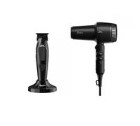 JRL Diamant Tondeuse à Cheveux Professionnelle Barbier Tondeuse Sèche-Cheveux Vortice Kit Coiffeur Noir Professionnel Barbier Accessoires (Set 7)