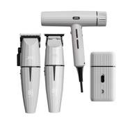 JRL Ghost Combo Kit 3 Clipper Trimmer Shaver Sèche-cheveux - Kit complet professionnel sans fil avec tondeuse à cheveux, tondeuse de précision, rasoir et sèche-cheveux pour coiffeur (Combo Kit 3)