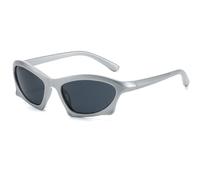 JRLLFD Femmes Hommes Lunettes de Soleil Punk Lunettes Femme Miroir Nuances Lunettes UV400 Lunettes de Soleil, Argent Noir, Taille Unique