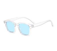 JRLLFD Lunettes de soleil carrées vintage rétro lunettes de soleil texture rectangulaire nuances de conduite décontractées UV400, bleu trans, taille unique
