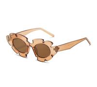 JRLLFD Lunettes de Soleil Oeil de Chat Fleurs Femmes Plage Cadre Vert Décor Rectangle Hommes Nuances Lunettes de Soleil UV400, C4, Taille Unique